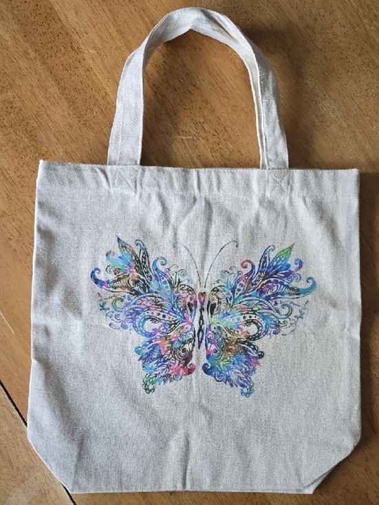 Hand Crafted Handbags - Hand Crafted | Canvas | Tote with Colorful Butterfly Design